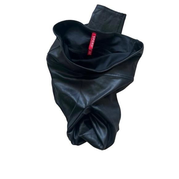 SPANX Faux Leather Skinny Leggings Size M - Picture 4 of 11